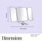 Danielle Creations 3-Way Foldable Travel Makeup Mirror with Built in Stand and Handle, Silver ebuystt