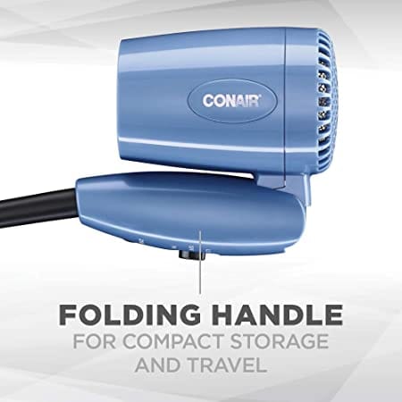 Conair 1600 Watt Compact Hair Dryer with Folding Handle is conveniently transportable, compact and equipped with dual voltage for worldwide travel- C-124N ebuystt