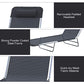 Outsunny Folding Chaise Lounge Pool Chairs, Outdoor Sun Tanning Chairs with Pillow, Reclining Back, Steel Frame & Breathable Mesh for Beach, Yard, Patio, Black ebuys