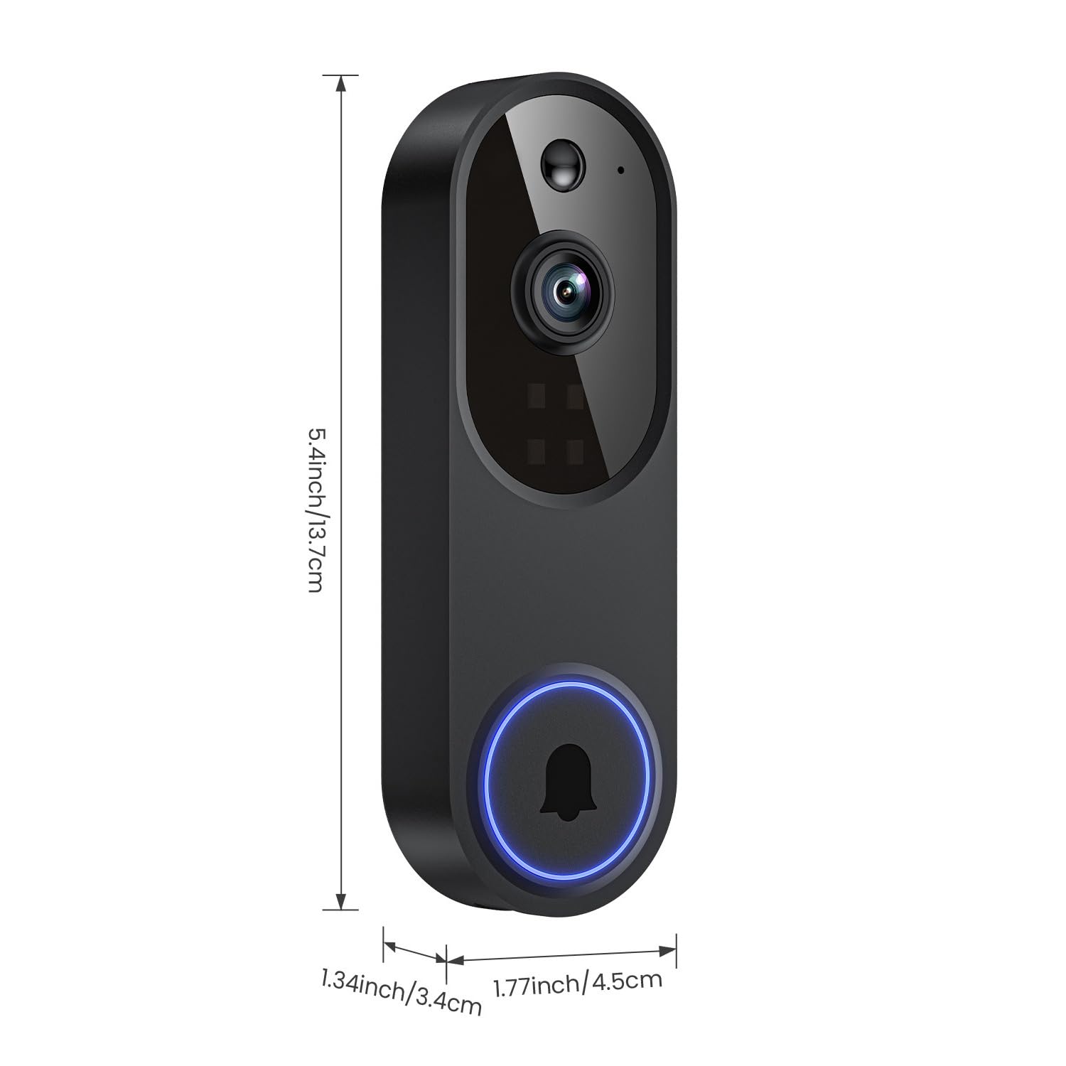Guggre Doorbell Camera M52, Security Camera Outdoor/Indoor, 1080 HD with Night Vision, 4 Infrared Lights, 120° Wide View, Motion Detection Notification, Works with Smartphone, Wireless, Online Support Guggre
