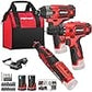 POPULO 12V Max Lithium-ion Cordless Combo Kit (3-Tool), Power Drill Driver, 1/4 in. Impact Driver, Power Rotary Tool Combo Kit with 2.0Ah Batteries (2-Pack), Charger and Tool Bag- PLCK-1202 Argos Distributors