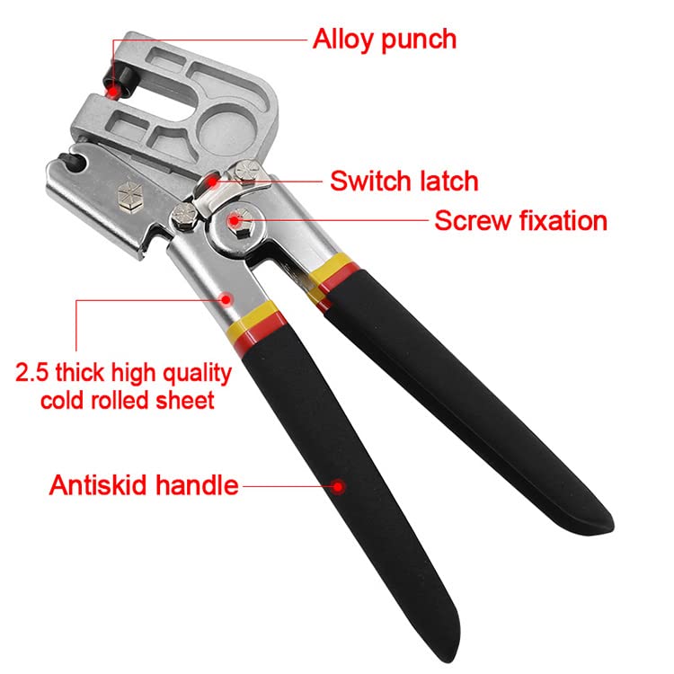 10 Inch High-Carbon Steel Metal Steel Stud Crimper, TPR Handle Stud Crimper Plaster Board Drywall Tool,Punch Lock Framing Fastening Crimping Hand Tool Yuudar