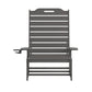 Flash Furniture Monterey Adjustable Adirondack Lounger with Cup Holder- All-Weather Indoor/Outdoor HDPE Lounge Chair, Gray ebuys