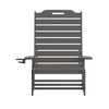 Flash Furniture Monterey Adjustable Adirondack Lounger with Cup Holder- All-Weather Indoor/Outdoor HDPE Lounge Chair, Gray