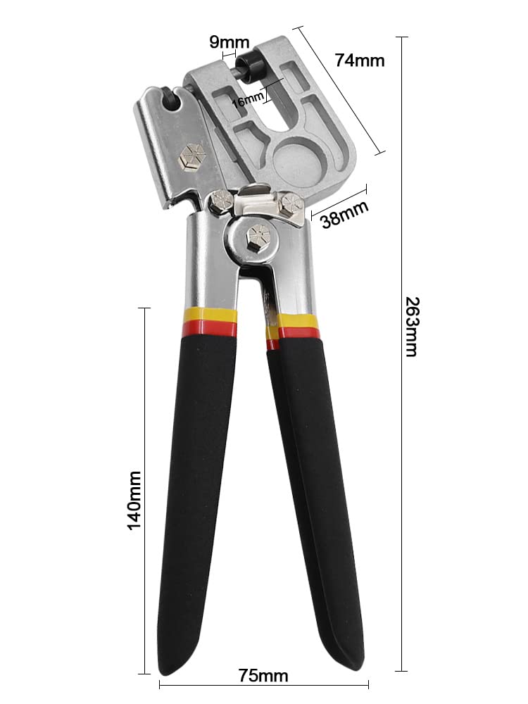 10 Inch High-Carbon Steel Metal Steel Stud Crimper, TPR Handle Stud Crimper Plaster Board Drywall Tool,Punch Lock Framing Fastening Crimping Hand Tool Yuudar