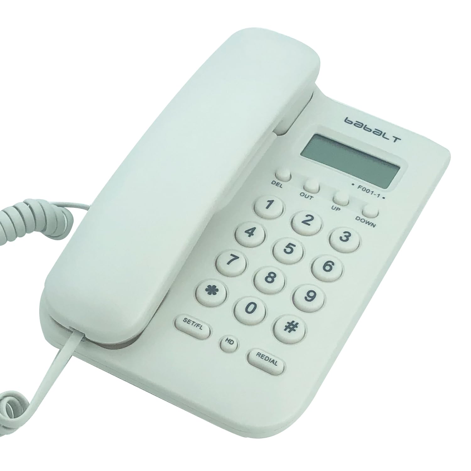 Corded Basic Landline Phone, TelPal FSK/DTMF Simple Caller ID Telephone with LCD Incoming Call Number Display, Small Desk/Wall Mountable Analog Phone for Home Office (White) TelPal