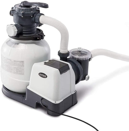 INTEX Krystal Clear Sand Filter Pump for Above Ground Pools with 2100 Gallons Per Hour Flow Rate, Improved Circulation, and Easy Installation