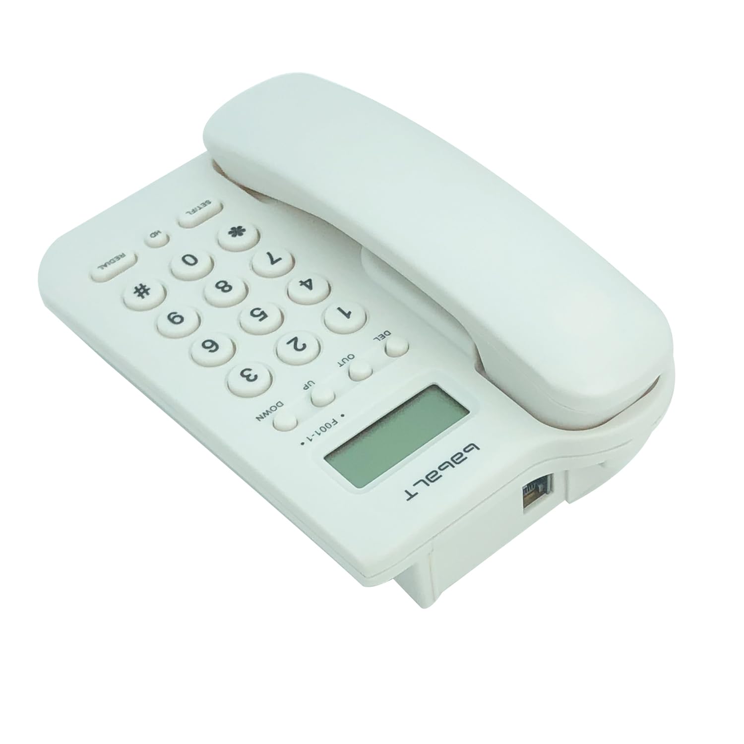 Corded Basic Landline Phone, TelPal FSK/DTMF Simple Caller ID Telephone with LCD Incoming Call Number Display, Small Desk/Wall Mountable Analog Phone for Home Office (White) TelPal