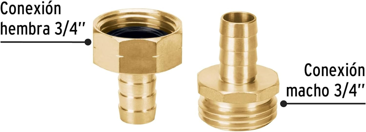 Truper 12704 / CFM-1/2B - 1/2" (13 mm) Brass Male/Female Hose Connectors ebuystt