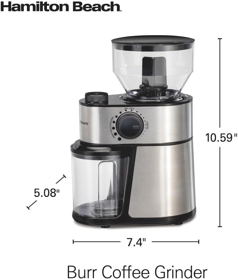HAMILTON BEACH 80385 FLAT BURR COFFEE GRINDER - HTBQM80385 Pie's Variety Store