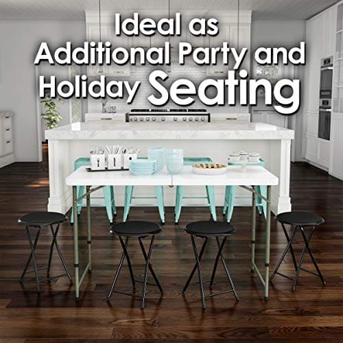 Folding Stool - Backless 18-Inch Stool with 225lb Capacity for Kitchen or Rec Room - Portable Indoor Counter Bar Stools ebuys
