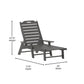 Flash Furniture Monterey Adjustable Adirondack Lounger with Cup Holder- All-Weather Indoor/Outdoor HDPE Lounge Chair, Gray ebuys