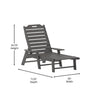 Flash Furniture Monterey Adjustable Adirondack Lounger with Cup Holder- All-Weather Indoor/Outdoor HDPE Lounge Chair, Gray