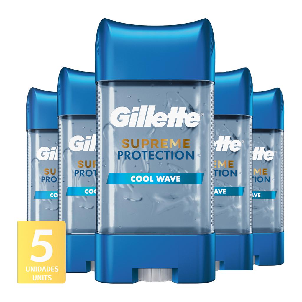 Gillette Supreme Protection Gel Deodorant 5 Units / 107 mL / 3.8 oz-507782 ebuystt