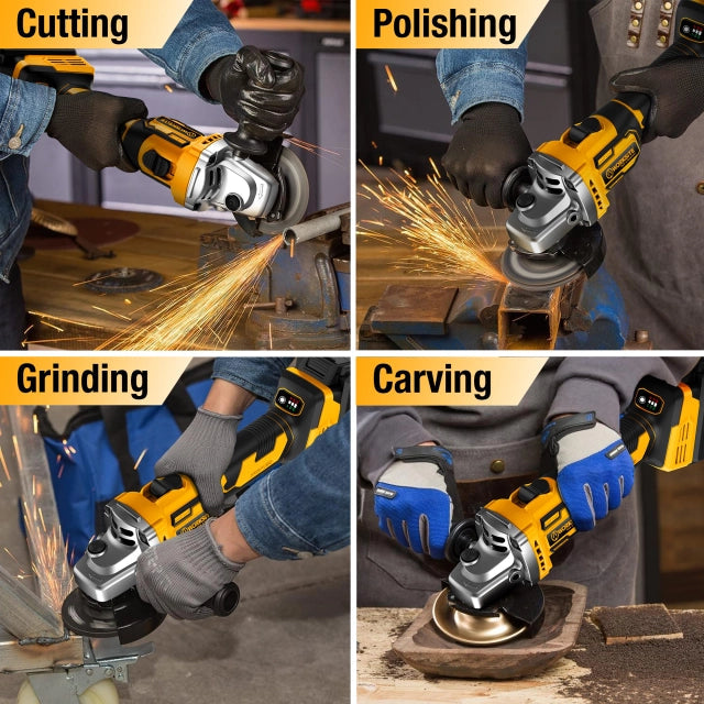 WORKSITE Brushless Angle Grinder Tool 4.5 Inch Variable Speed Portable Handheld Battery Powered Electric Grinders-CAG323 Worksite Power Tools