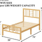 ZIYOO 12 Inch Twin Bamboo Bed Frame with Headboard, Modern Minimalist