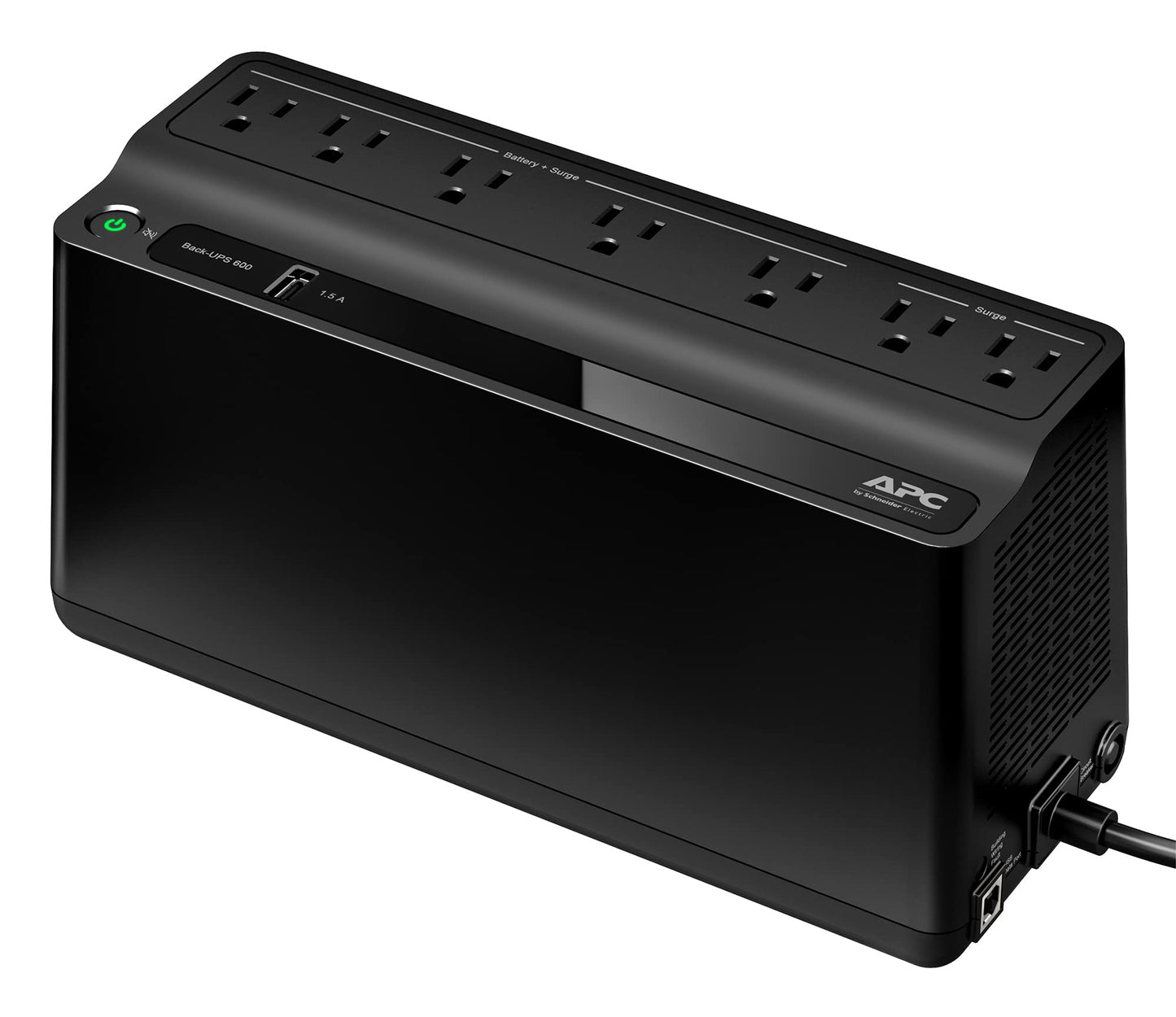 APC UPS 600VA/330W UPS Battery Backup for Computer, Router, NAS, BE600M1 APC