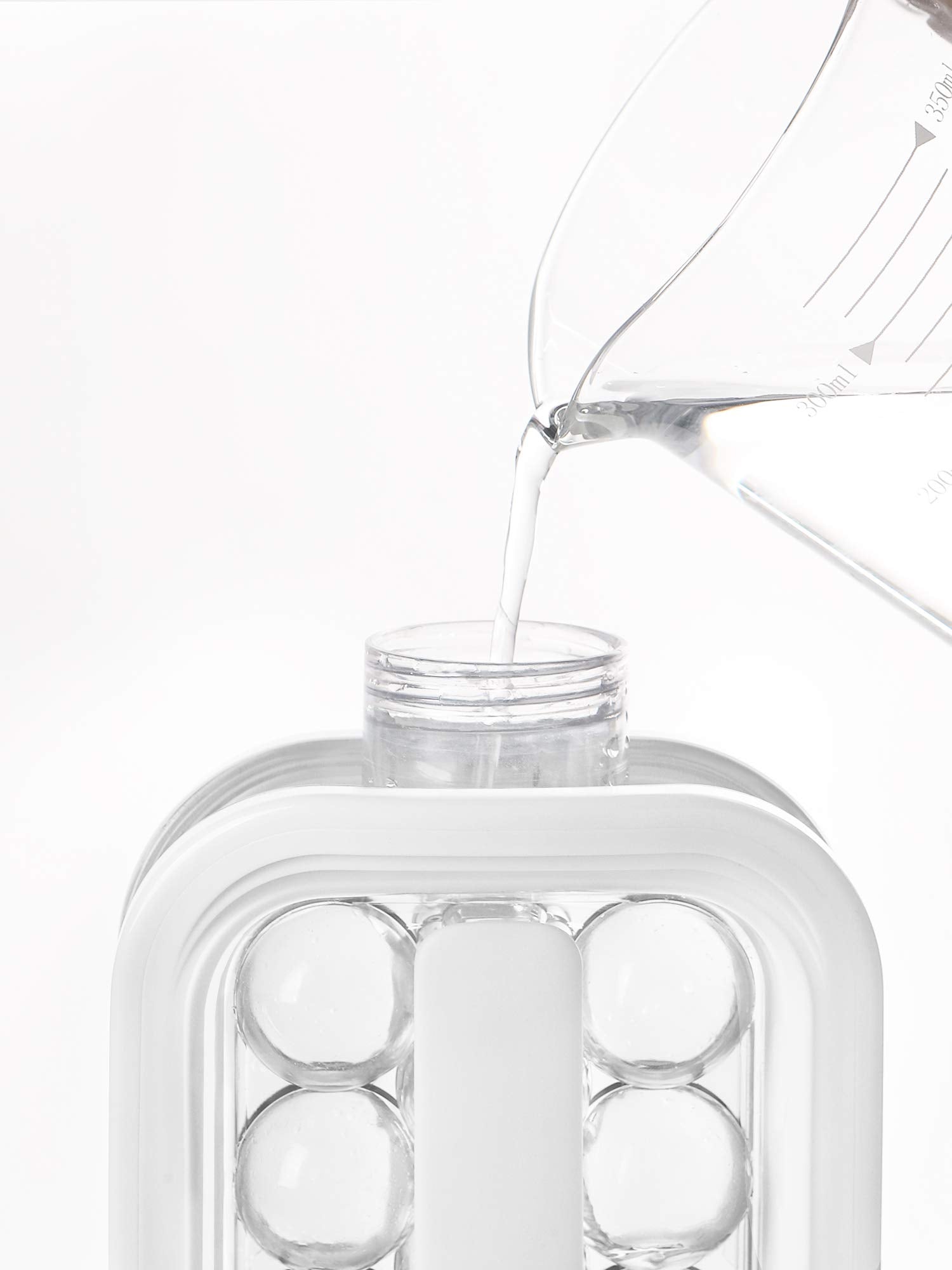 LittleStar Ice Cube Trays 2 in 1 Portable Ice Ball Maker Kettle With 17 Grids Flat Body Lid Cooling Ice Pop/Cube Molds For Hockey,Cocktail,Coffee,Whiskey,Champagne,Beer,Juice,Water (Gray) LittleStar