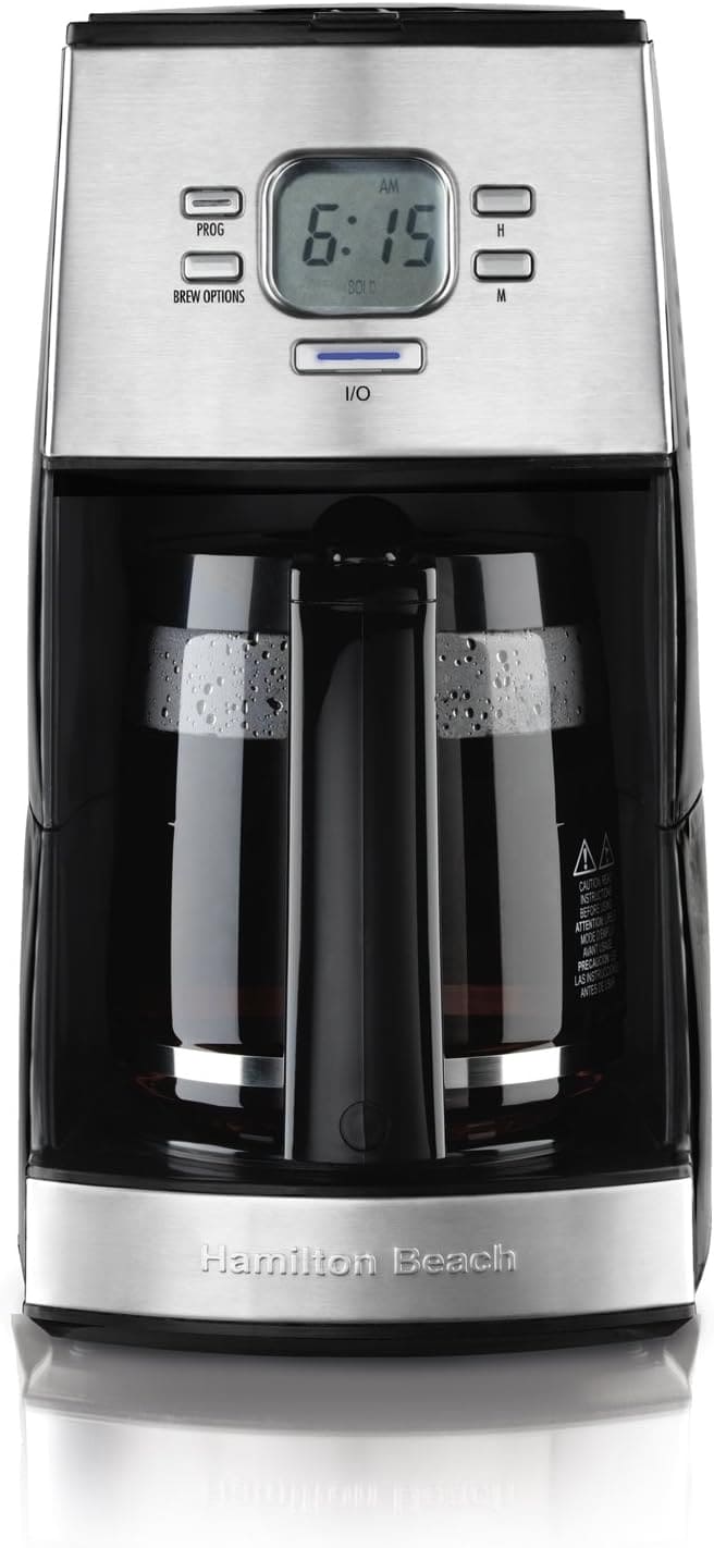Hamilton Beach 12-Cup Programmable Ensemble Coffee Maker- Make consistently fresh, flavorful coffee whether you're brewing a few cups or serving a large group. Attractive, functional and easy to clean, helps you serve great coffee  - 43254R Argos Distributors