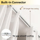 FELIDESIGN Curtain Track, Ceiling Curtain Track for Room Divider, Ceiling Mount Rail Set with Roller Hooks, White, 6ft - 9ft FELIDESIGN