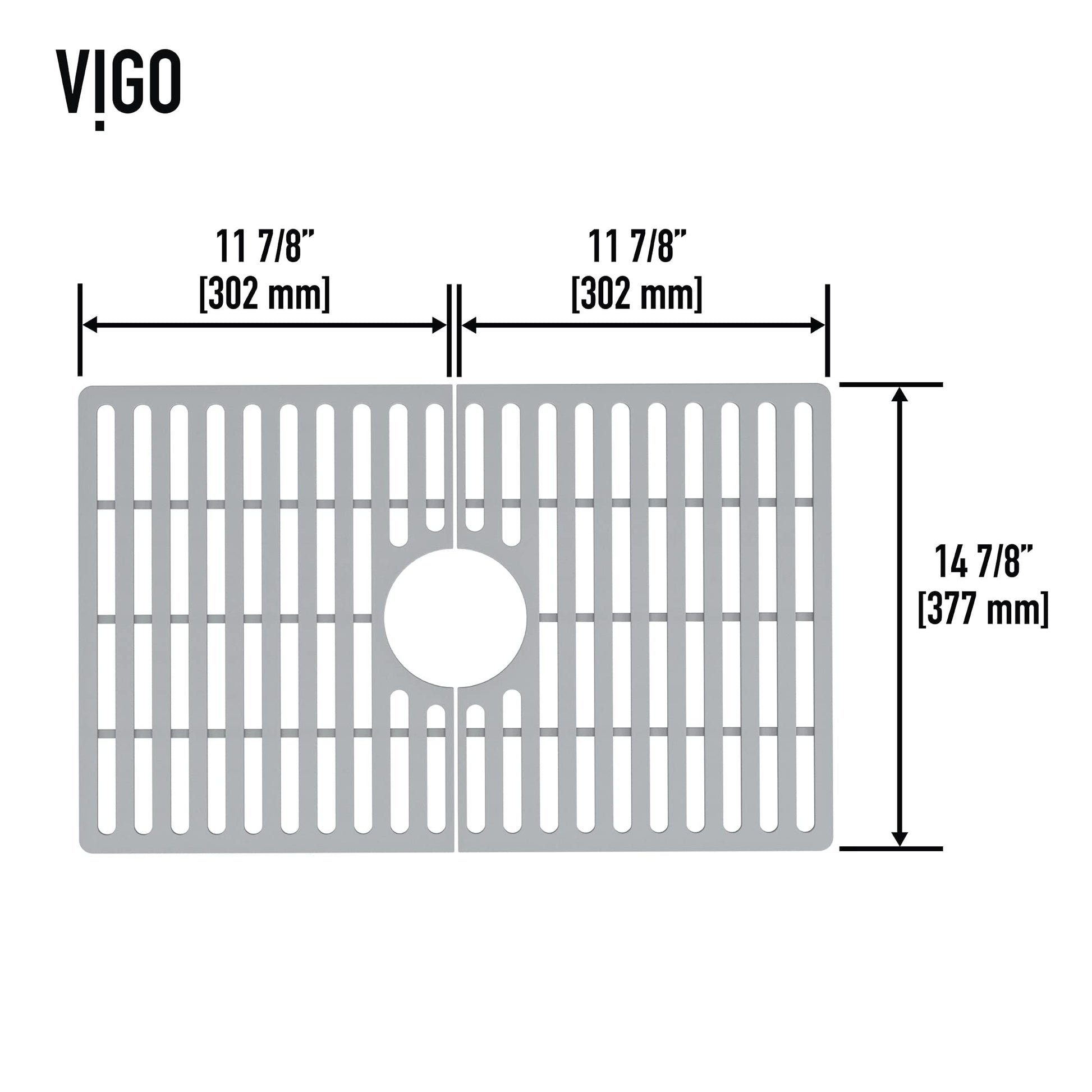 VIGO 24 in. x 15 in. Silicone Kitchen Sink Protective Bottom Grid for Single Bowl 27-in Sink in Gray - VGSG2718 VIGO