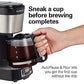Hamilton Beach 5 Cup Compact Drip Coffee Maker with Programmable Clock, Glass Carafe, Auto Pause and Pour, Black & Stainless Steel (46111) ebuystt