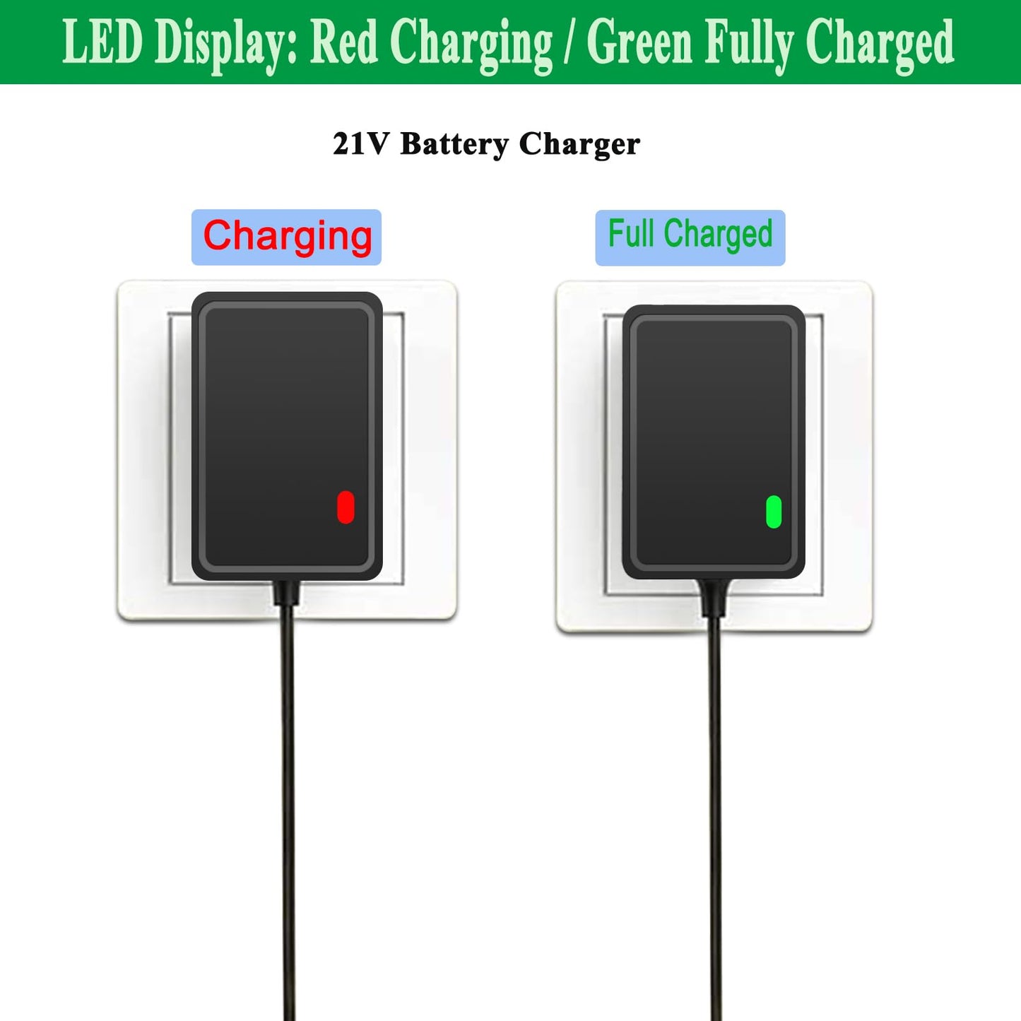21V Lithium Battery Charger for 20V/21V Power Tools - Compatible with Mini Chainsaw, Hand Drills, Electric Wrenches, Screwdrivers - Fast Charging & Overload Protection. Gonine