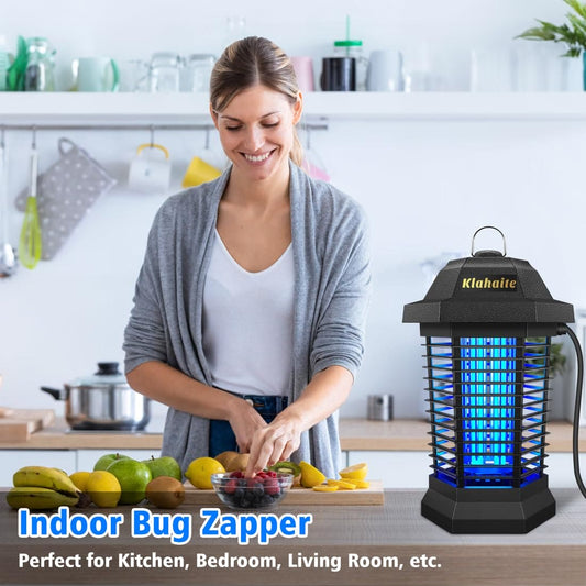Klahaite Bug Zapper Outdoor, Mosquito Zapper, Fly Traps Fly Zapper,Mosquito Repellent Outdoor Patio and Backyard Covers 1/2 Acre, 4200V Powerful Grid, ABS Fireproof Plastic Outer Klahaite