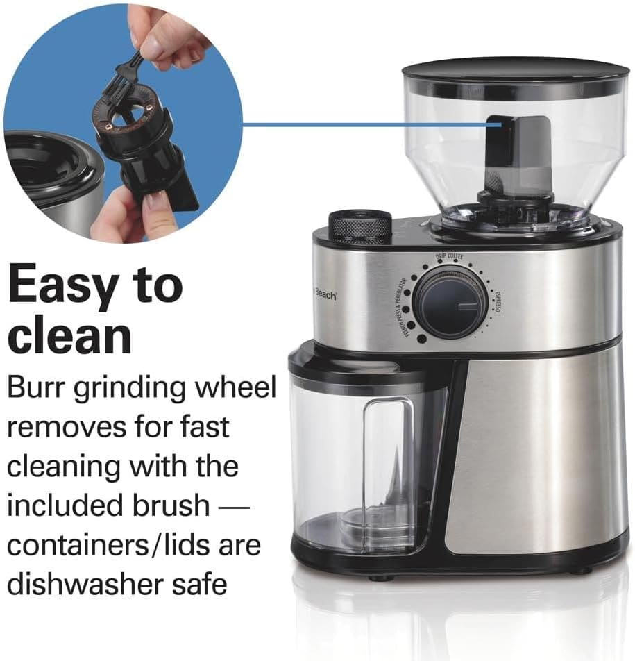 HAMILTON BEACH 80385 FLAT BURR COFFEE GRINDER - HTBQM80385 Pie's Variety Store