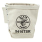 Klein Tools 5416TSR Tool Bag, Bolt Bag with Bull Pin Loops and Drain Holes, Sturdy No. 4 Canvas, Tunnel Loop Connect, 5 x 9 x 10-Inch KLEIN TOOLS