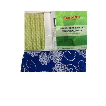 Rasberrie Embroidery Printed Shower Curtain 70″ x 72″ Navy - 61499 Pie's Variety Store
