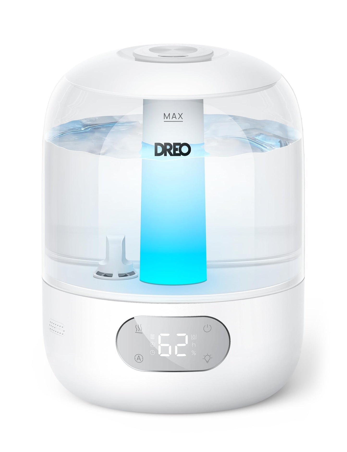 DREO Humidifiers for Bedroom, 3L Top Fill 30H & 26dB Quiet Runtime for Large Room, Cool Mist Ultrasonic Humidifier with Humidity Sensor, Night Light for Home, Baby, Nursery, Plants, New Edition DREO
