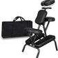 JupiterForce Portable Massage Chair Foldable Lightweight Tattoo Therapy Chair with Adjustable 4 Inches Thick Sponge Face Cradle for Client Spa Salon Massage with Carrying Bag (Black) JupiterForce