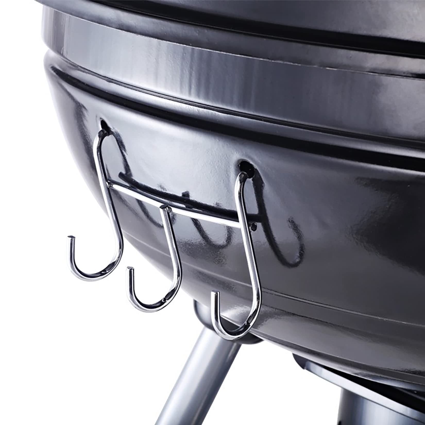 SENYANPAi 22 -inch Portable Kettle Charcoal Grill with Stainless Steel Stands and two Wheels，Smoked BBQ Grill，Outdoor Camping Barbecue Charcoal Grill for Garden ，Backyard Cooking ，Picnic Traveling SENYANPAI