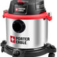 Porter-Cable Wet/Dry Vacuum 5 Gallon 4HP Stainless Steel Light Weight Portable, 3 in 1 Function with Attachments, Silver+Red, Model: PCX18406-5B PORTER-CABLE