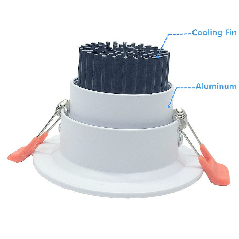 LightingWill 2inch LED Dimmable Downlight, 3W COB Recessed Ceiling Light, Daylight White 5500K-6000K, CRI80, 25W 220LM Halogen Bulbs Equivalent, White (10 Pack) LightingWill