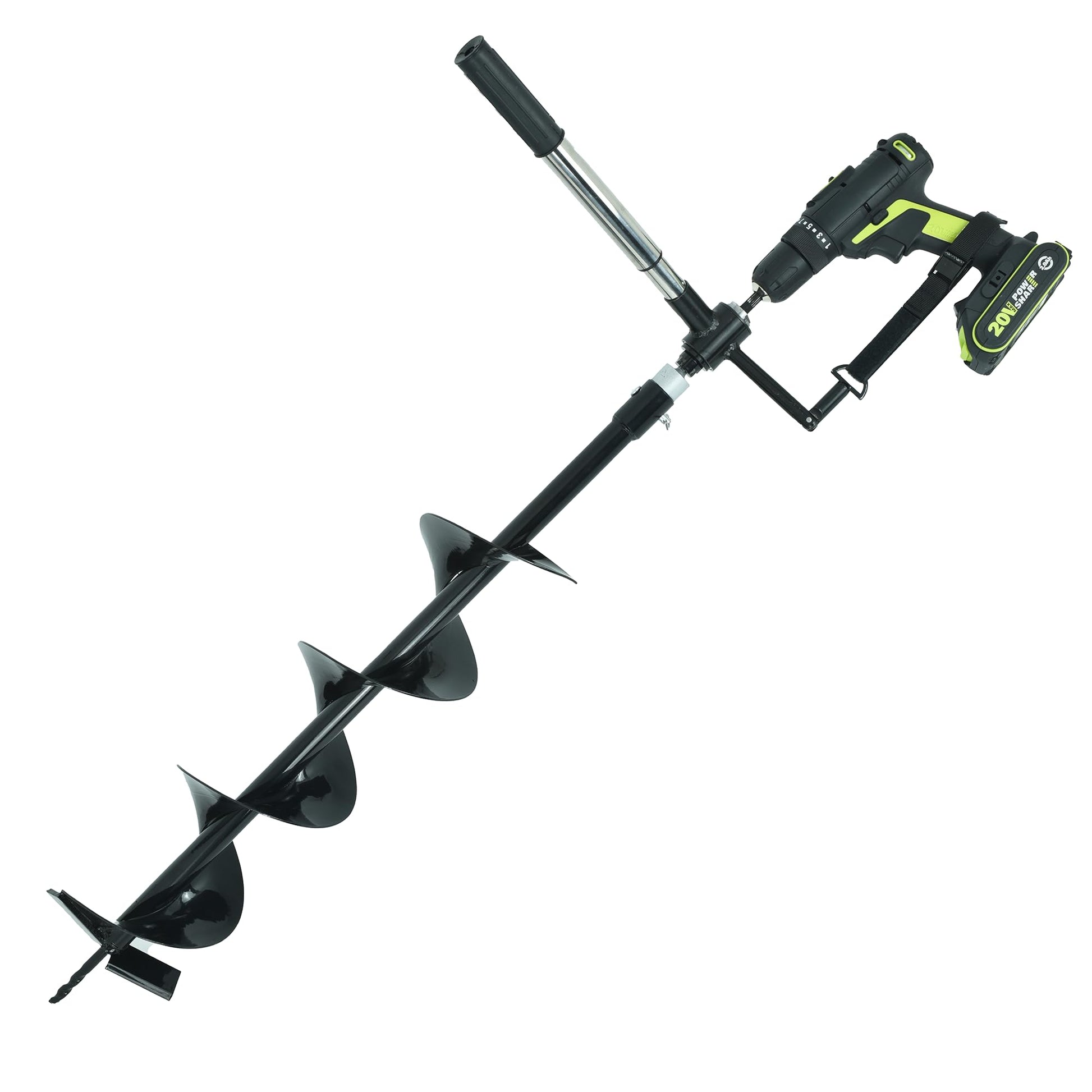 Earth Auger - 6" Wide x 32" Deep - Electric Post Hole Digger - Handles - Hole Digger for Fence Posts MightyPhine
