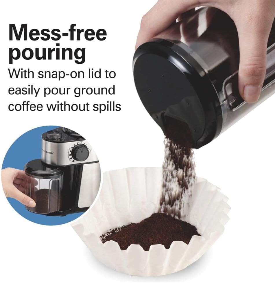 HAMILTON BEACH 80385 FLAT BURR COFFEE GRINDER - HTBQM80385 Pie's Variety Store