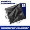 Art3dwallpanels 33 Pack 3D Wall Panel Diamond for Interior Wall Décor, PVC Flower Textured Wall Panels for Living Room Lobby Bedroom Hotel Office, Black, 12''x12'' Cover 32.Sq.Ft.