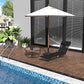 Outsunny Folding Chaise Lounge Pool Chairs, Outdoor Sun Tanning Chairs with Pillow, Reclining Back, Steel Frame & Breathable Mesh for Beach, Yard, Patio, Black ebuys