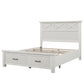 Rustic Farmhouse Style Queen Platform Storage Bed with Two Drawers,White ebuystt