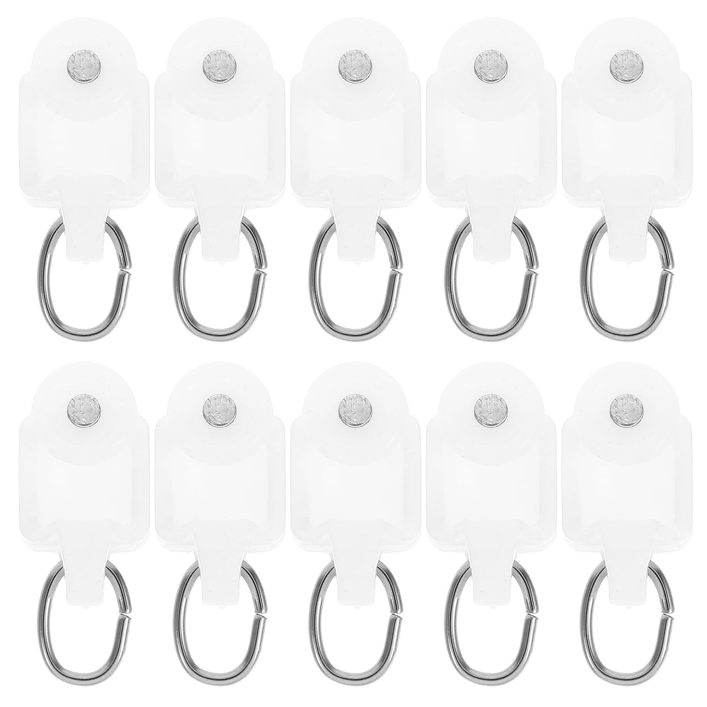 SEWACC 50pcs Curtain Track Rollers Curtain Rail Pulleys Runners Ceiling Curtain Track Hooks White Plastic Drapery Rail Gliders Curtain Rail Accessories SEWACC