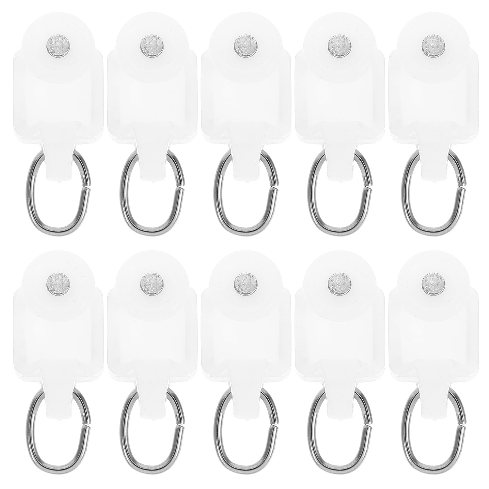 SEWACC 50pcs Curtain Track Rollers Curtain Rail Pulleys Runners Ceiling Curtain Track Hooks White Plastic Drapery Rail Gliders Curtain Rail Accessories SEWACC