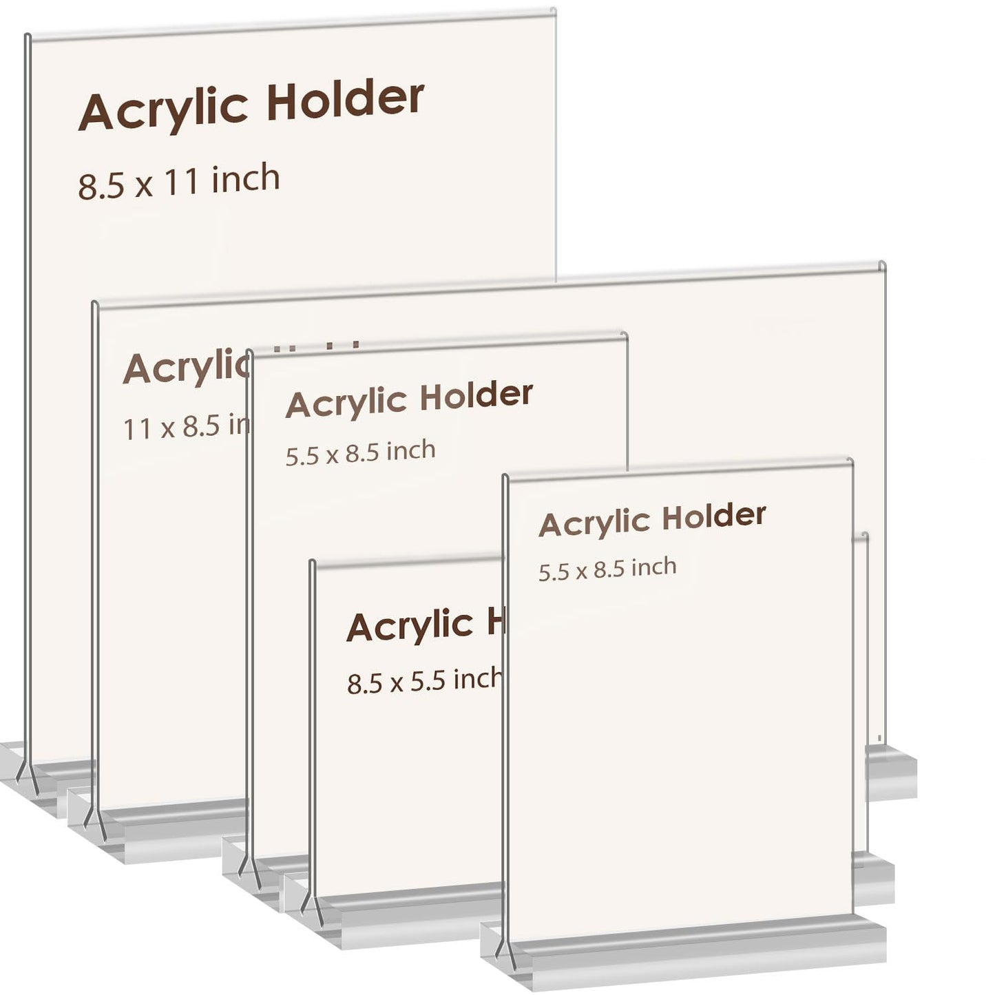 newnewshow 8.5x11 Acrylic Sign Holder 3 Pack Vertical Double-Sided Display (Optional 8.5x11 8.5x5.5 5x7 Horizontal and Vertical) newnewshow