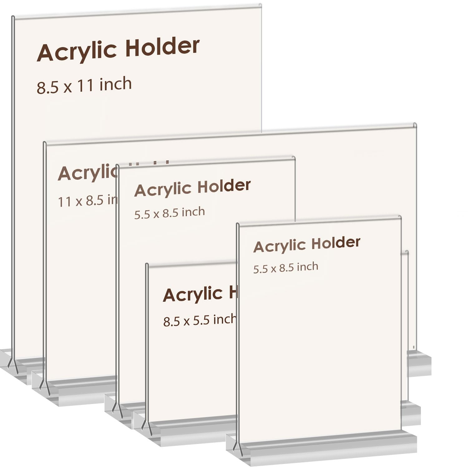 newnewshow 8.5x11 Acrylic Sign Holder 3 Pack Vertical Double-Sided Display (Optional 8.5x11 8.5x5.5 5x7 Horizontal and Vertical) newnewshow