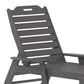 Flash Furniture Monterey Adjustable Adirondack Lounger with Cup Holder- All-Weather Indoor/Outdoor HDPE Lounge Chair, Gray ebuys
