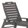 Flash Furniture Monterey Adjustable Adirondack Lounger with Cup Holder- All-Weather Indoor/Outdoor HDPE Lounge Chair, Gray
