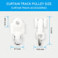 Hoeflife Curtain Track Pulleys, 20PCS White hoeflife