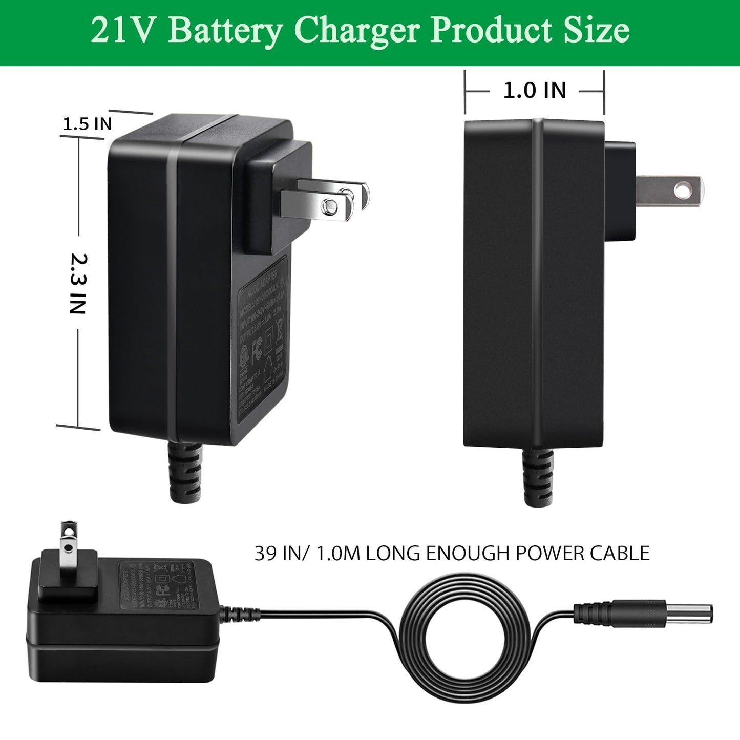21V Lithium Battery Charger for 20V/21V Power Tools - Compatible with Mini Chainsaw, Hand Drills, Electric Wrenches, Screwdrivers - Fast Charging & Overload Protection. Gonine