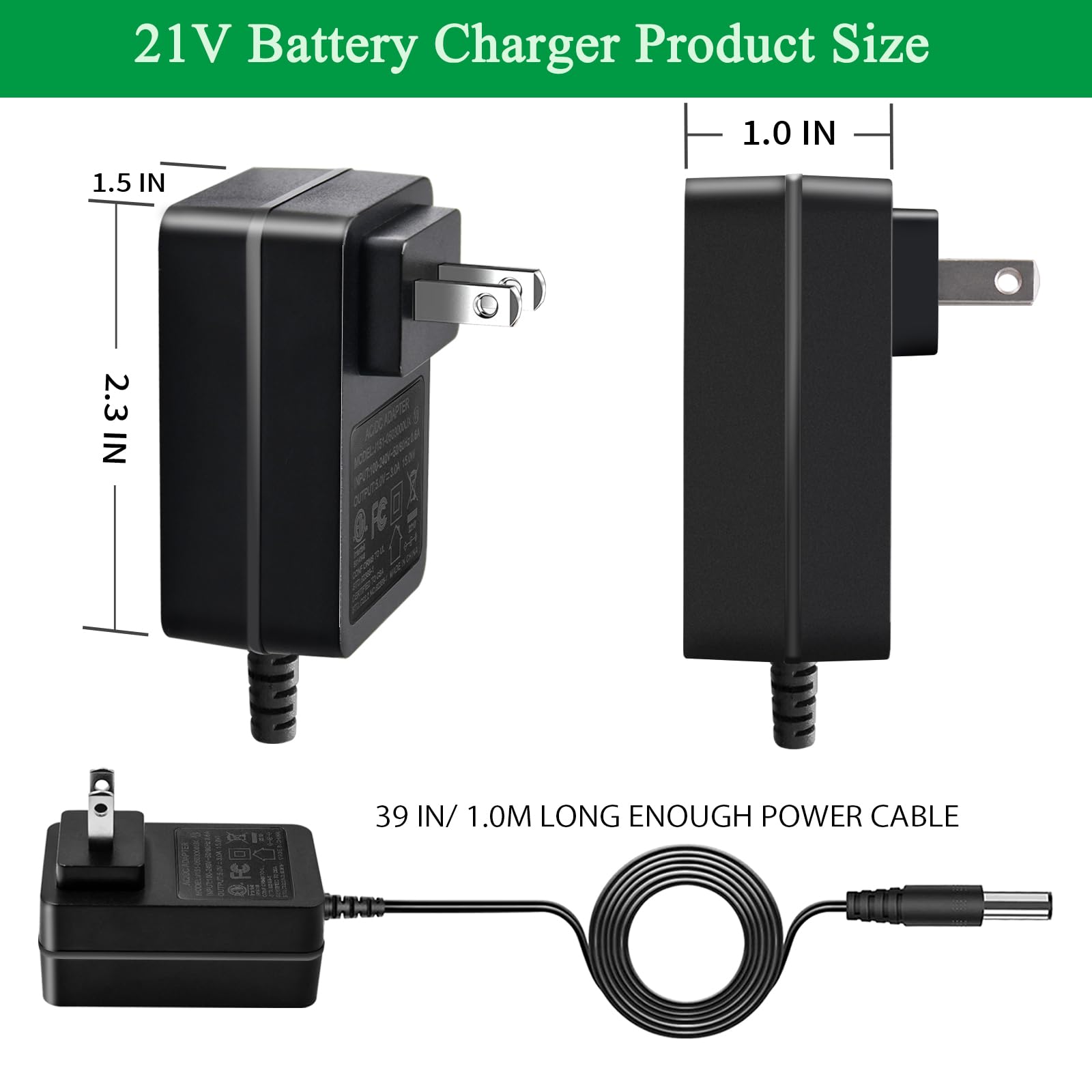 21V Lithium Battery Charger for 20V/21V Power Tools - Compatible with Mini Chainsaw, Hand Drills, Electric Wrenches, Screwdrivers - Fast Charging & Overload Protection. Gonine